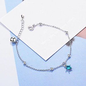 NEW 925 Sterling Silver Crystal Star Bracelet
